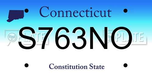 S763NO Connecticut License Plate