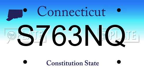 S763NQ Connecticut License Plate