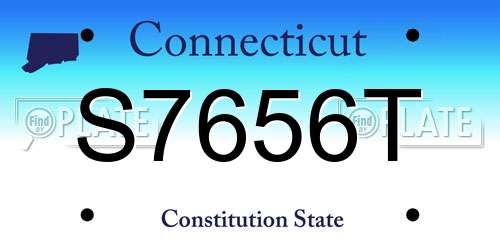 S7656T Connecticut License Plate