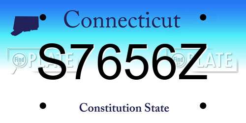 S7656Z Connecticut License Plate