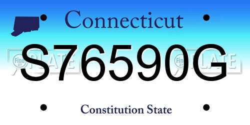 S76590G Connecticut License Plate
