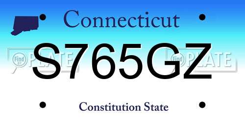 S765GZ Connecticut License Plate