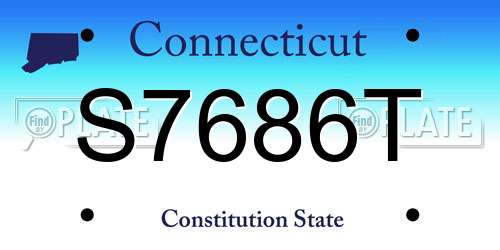 S7686T Connecticut License Plate