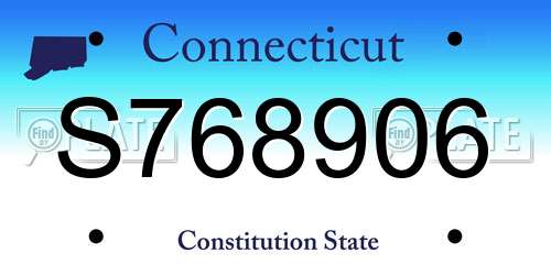 S768906 Connecticut License Plate
