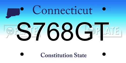 S768GT Connecticut License Plate