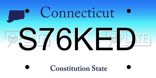 S76KED Connecticut License Plate
