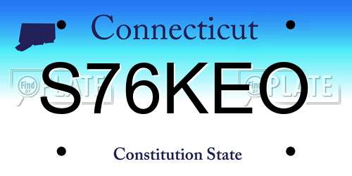 S76KEO Connecticut License Plate