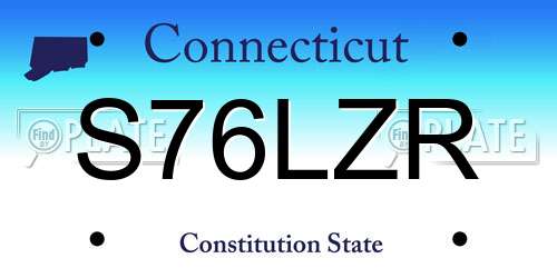 S76LZR Connecticut License Plate