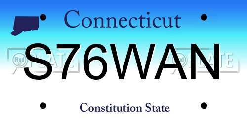 S76WAN Connecticut License Plate
