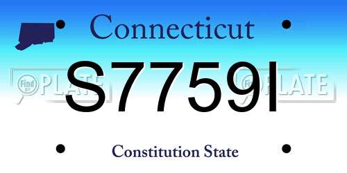 S7759I Connecticut License Plate