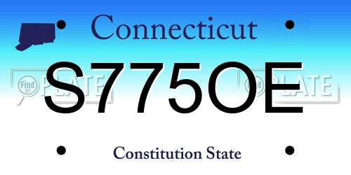 S775OE Connecticut License Plate