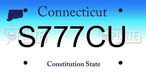 S777CU Connecticut License Plate