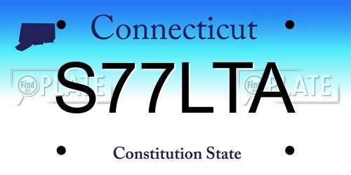 S77LTA Connecticut License Plate