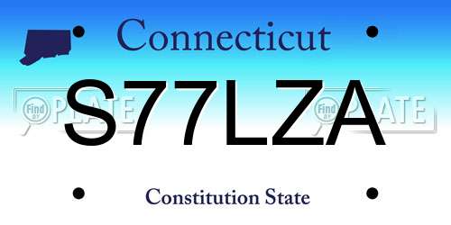 S77LZA Connecticut License Plate