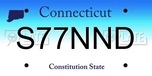 S77NND Connecticut License Plate