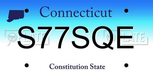 S77SQE Connecticut License Plate
