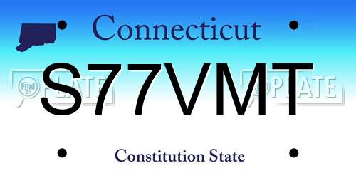 S77VMT Connecticut License Plate