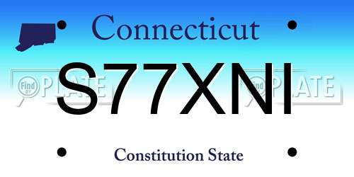 S77XNI Connecticut License Plate