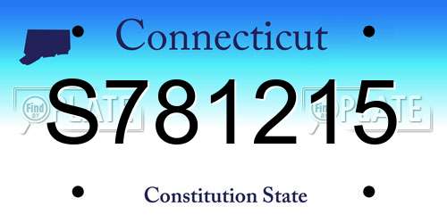 S781215 Connecticut License Plate