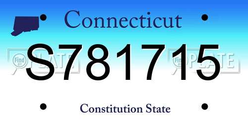 S781715 Connecticut License Plate