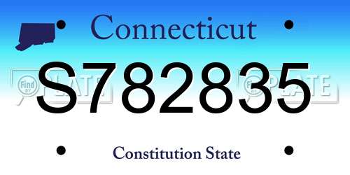 S782835 Connecticut License Plate
