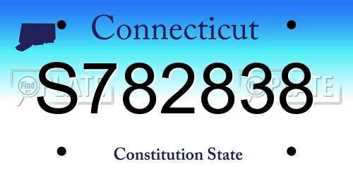 S782838 Connecticut License Plate