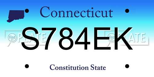 S784EK Connecticut License Plate