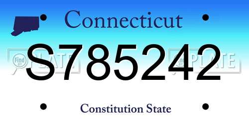 S785242 Connecticut License Plate