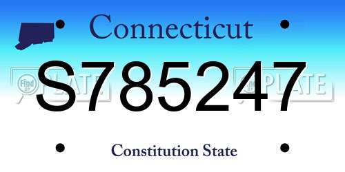 S785247 Connecticut License Plate