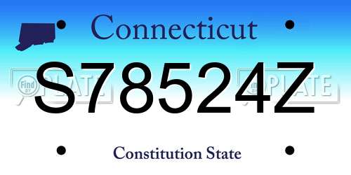 S78524Z Connecticut License Plate