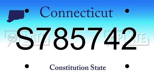 S785742 Connecticut License Plate