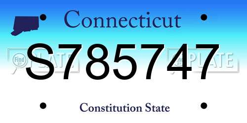 S785747 Connecticut License Plate