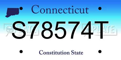 S78574T Connecticut License Plate