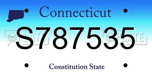 S787535 Connecticut License Plate