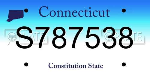 S787538 Connecticut License Plate