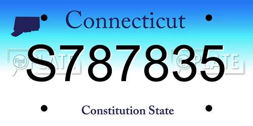 S787835 Connecticut License Plate
