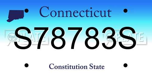 S78783S Connecticut License Plate