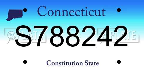 S788242 Connecticut License Plate