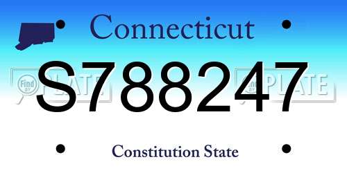 S788247 Connecticut License Plate