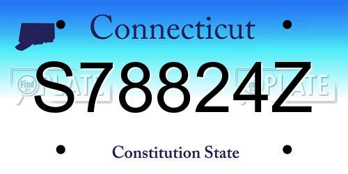 S78824Z Connecticut License Plate