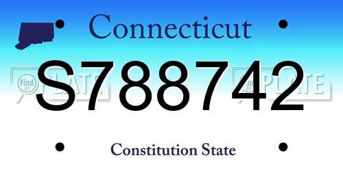 S788742 Connecticut License Plate