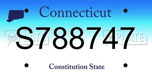 S788747 Connecticut License Plate