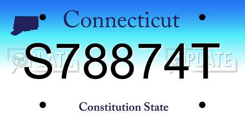 S78874T Connecticut License Plate
