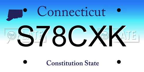 S78CXK Connecticut License Plate