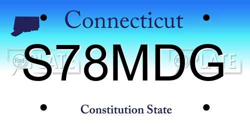 S78MDG Connecticut License Plate