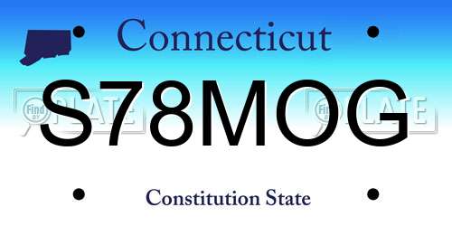 S78MOG Connecticut License Plate