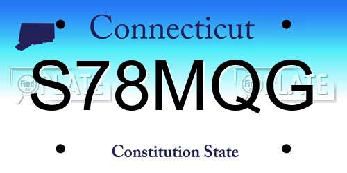 S78MQG Connecticut License Plate