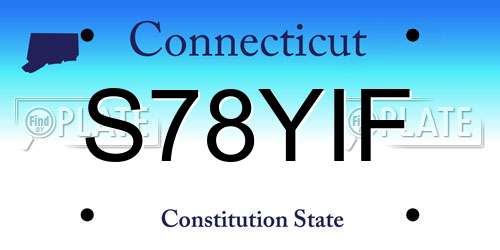 S78YIF Connecticut License Plate