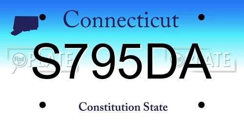 S795DA Connecticut License Plate