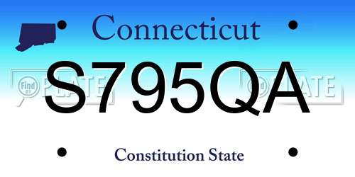 S795QA Connecticut License Plate